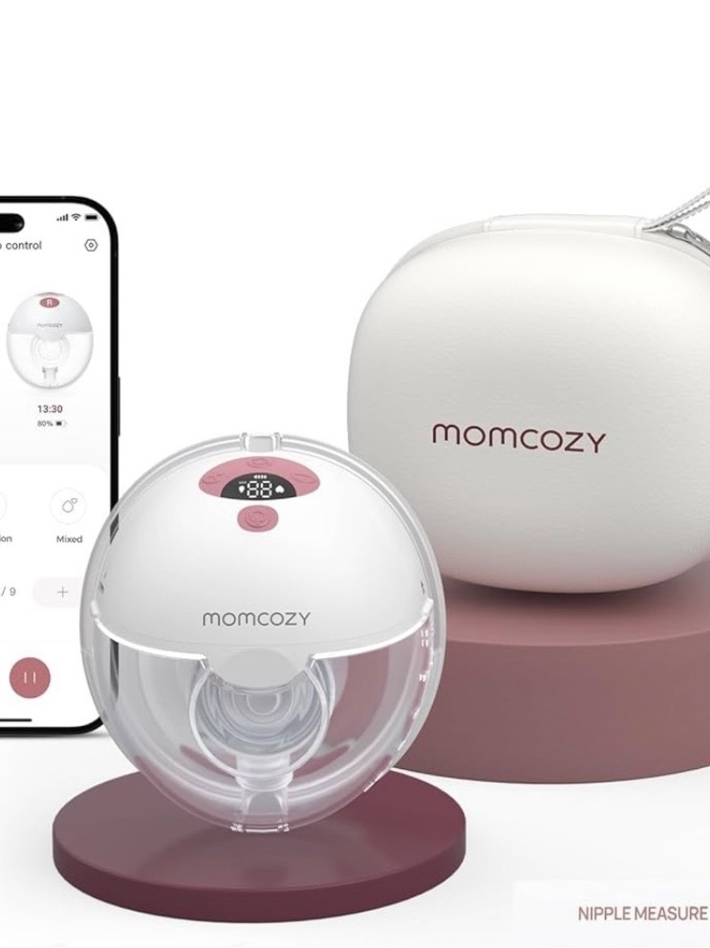 momcozy M5 Breast Pump in White with Rose Accent - Picture 2 of 6